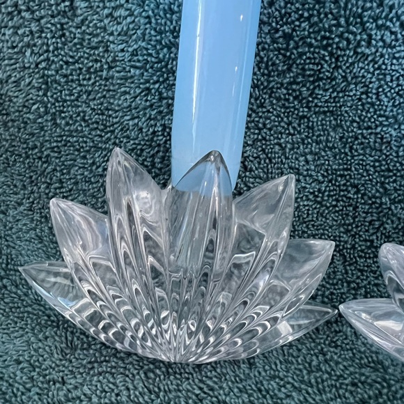 SET OF 2 GLASS TAPER CANDLE HOLDERS- MIKASA- VINTAGE - Picture 2 of 9